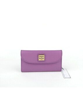 Dooney & Bourke Light Mauve LULU Leather Trifold Clutch Wallet NWT
